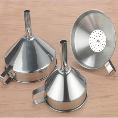 304 Stainless Steel Funnel Kitchen tools Accessories for Transferring Liquid Wide stem Canning Hopper Filter oil coffee funil