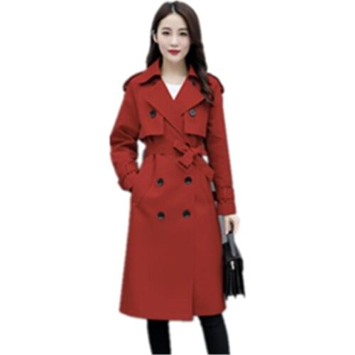 Winter Thin Coats New Autumn Womens Windbreaker Lady 2020 Trendy Female Trench Coats Loose Long Jacket With Belt Women Clothing