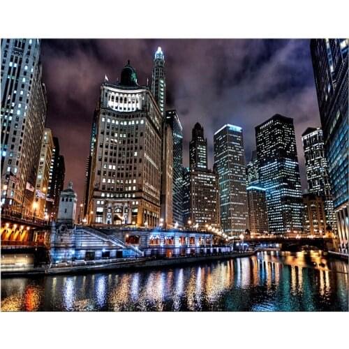 1 Panel Free Shipping Wall Art Fashion HD Great Canvas painting Home Decor city night view Artwork Prints Framed