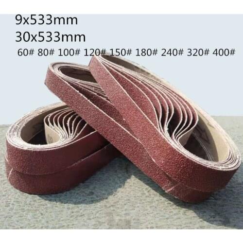 10 pcs Dremel 9*533mm/30 * 533mm sanding belt grain 60-400 sander grinder belt for grinding polishing tool accessories