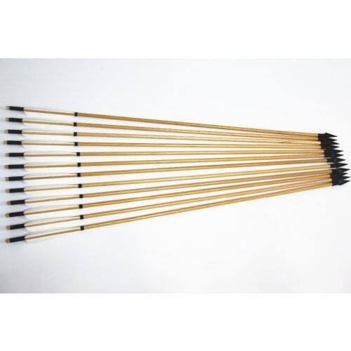 12 Pcs Wooden Arrow War-Style Turkeys Feather For European Style Longbow Archery