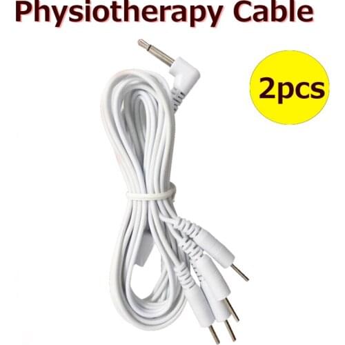 2pcs Replacement Jack DC Head 3.5mm Electrode Lead Wires Connector Cables Connect Physiotherapy Massage Machine or TENS Unit