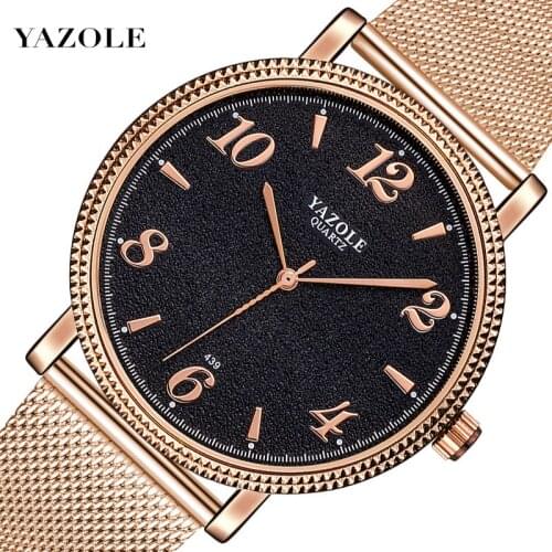 2020 New Hot Yazole Mens Watch Gold Watch Lovers Skin with Quartz Watch Belt Watch Wholesale Watch Fashion Watches for Men