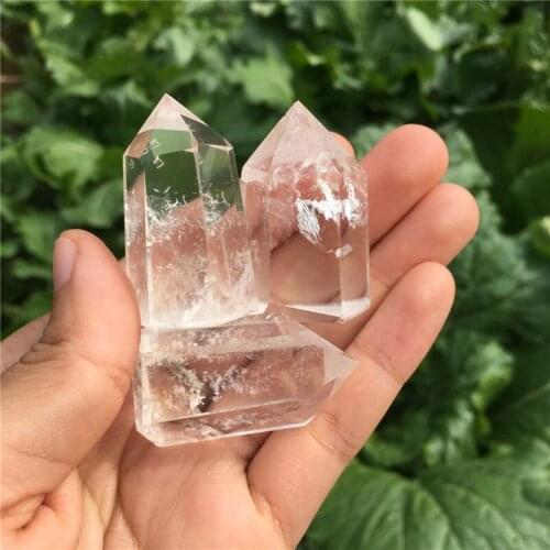 3pcs amazing gemstone natural mineral clear quartz crystal wand reiki healing crystals wand as gifts for home decoration