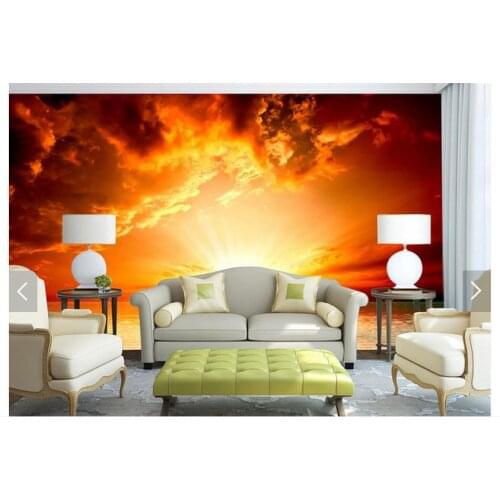 Customized 3d photo wallpaper 3d wall mural wallpaper Beautiful red sea, the sitting room TV setting wall living room decoration