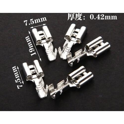 50sets 6.3 mm with transparent sheath inserted spring 6.3mm Female connector terminal Faston with insulator for wire