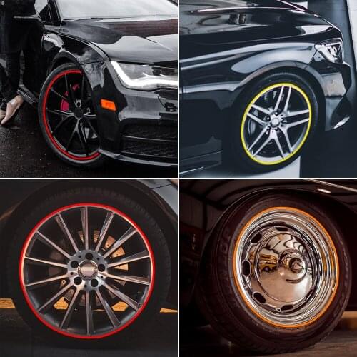 Car Wheel Rim Protector Vehicle Colorful Wheel Decor Strip Tire Guard Line Rubber Styling Mounding Trim Tire Guard Line 8M/Roll
