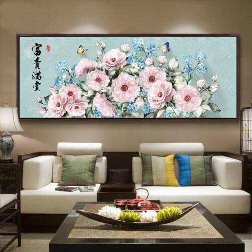 European-style Flower Irregularly Drill 5D Diamond Painting Living Room Large Diamond Embroidery Peony Blooming And Wealthy