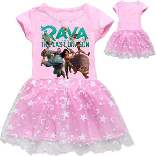 Kids Clothes for Girls Raya and The Last Dragon Tshirt Dress Fashion Short Sleeve Raya Birthday Party Clothing Cartoon Outfits