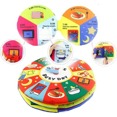Baby Cloth Book Toys Childrens Montessori Enlightenment Time Management Cloth Book Learning Cognitive Digital Educational Toys
