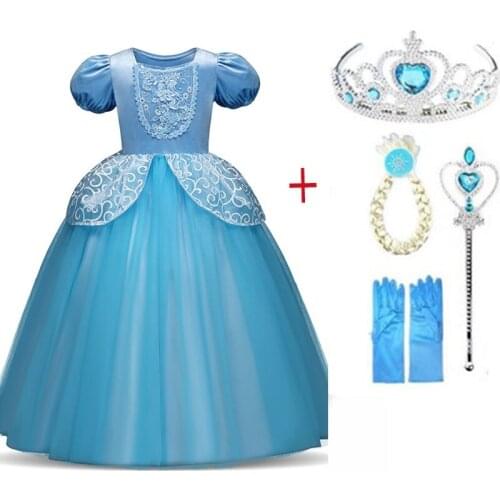 Halloween Cosplay Party Dress For Children Ankle-Length Cute Style Children Clothing 4-10 Yrs Kids Birthday Party Dresses