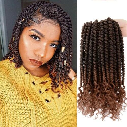 Flyteng Spring Senegalese Twist Crochet Braids Curly End Passion Twist Hair Extension For Black Women
