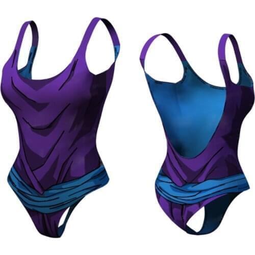 Harajuku Cosplay Anime Swimsuit Bikini 2021 Woman Plus Size Womens Swimwear Bikinis Clothing Printed Lace Edge for One Piece