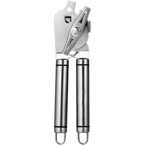 Can Opener Stainless Steel Manual Tin Can Opener Heavy Duty 3-in-1 Bottle Opener Lever for Kitchen Restaurant Camping