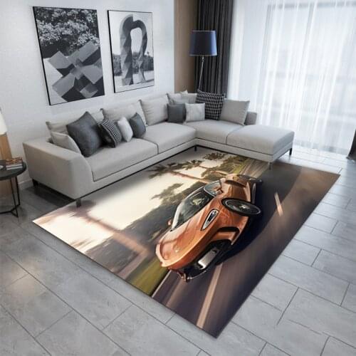 3D Printing Bedroom Rugs Racing Car Soft Large Carpet In The Living Room Boys Room Decoration Home Bathroom Non-Slip Floor Mat