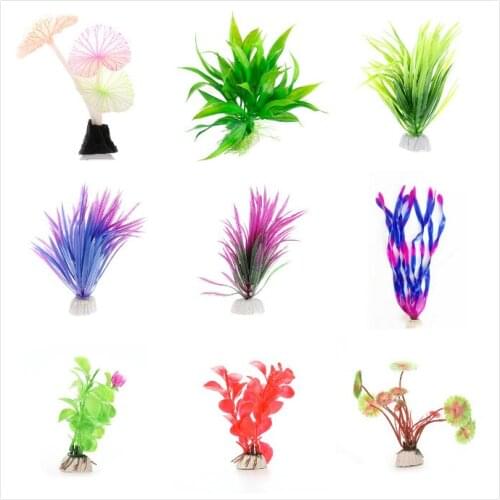 Beautiful Plastic Artificial Aquarium Plants Decoration Submersible Aquatic Fish Tank Grass Ornament Plant Aquarium Background