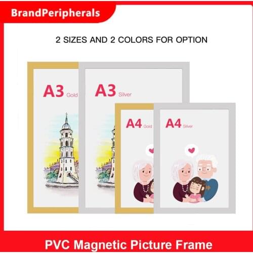 A3 PVC Magnetic Picture Frame Creative Transparent File Display Frame Sign Holder for Refrigerator Whiteboard Cupboard Wall Door