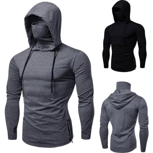 Men’ s Pullover, Solid Color Long Sleeve Hooded New Fashion 2021 Blouse Hoodie Tops For Boys, Gray/Black, M/L/XL/XXL/XXXL
