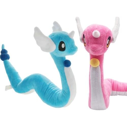 68cm Pokemon Anime Dragonair Blue and Pink Cute Cartoon Animal Pet Snake Plush Peluche Soft Stuffed Toys Birthday Gift for Kids