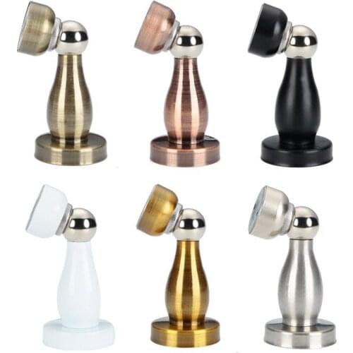 Wall Mounted Nail-free/Punch Stainless Steel Magnetic Door Stopper Sticker Hidden Door Holders Catch Floor Doorstop