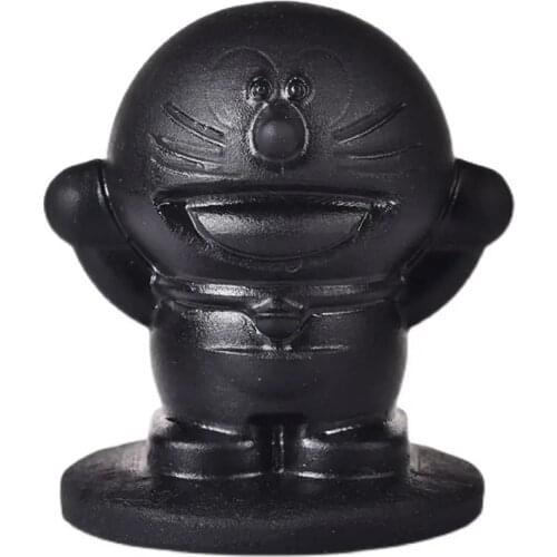 Natural Obsidian Sculpture Dog Carved Crystal Polished Quartz Cartoon Figure Cat Animal Healing Stones Gems For Home Decorations