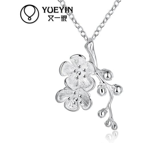 Wholesale silver necklace jewelry for women wedding high quality Hot sale cute plant shape