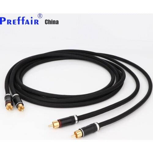 Pair X401 OFC Copper Audio Signal Cable With R1764 Gold Plated RCA to RCA Male Plug