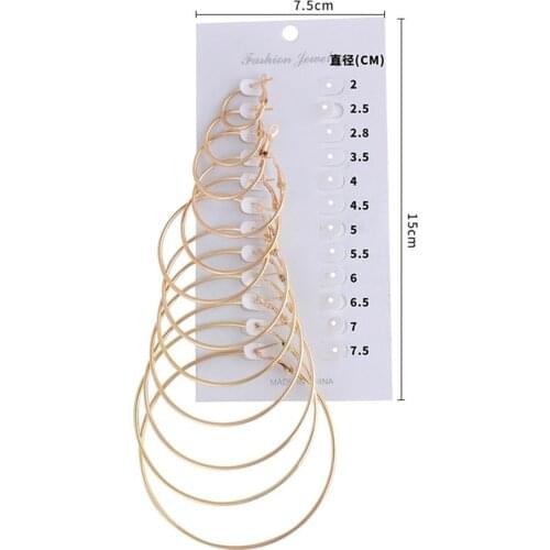 12 Pair Big Hoop Earrings Fashion Female Jewelry Round Alloy Earrings Ear Accessories for Party Wedding Fast Delivery