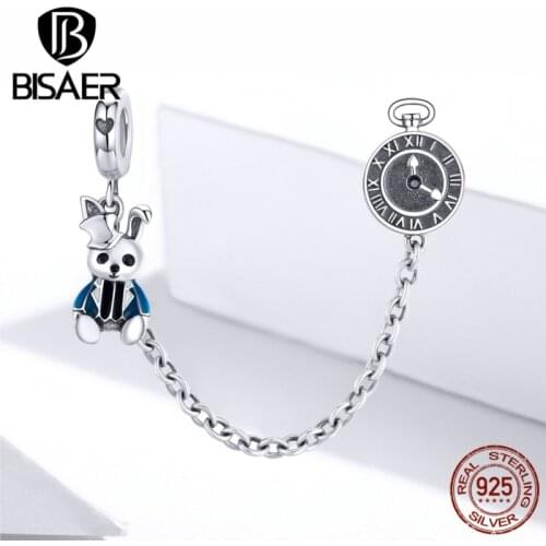 Animal Charms BISAER 925 Sterling Silver Magical Rabbit Beads Charms for Bracelet Making Original Silver 925 Jewelry ECC1443