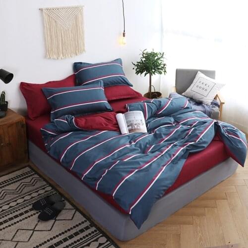 Bedclothes Winter Comfortable Duvet Cover Fashion New Duvet Cover With Corner Ties King Size Comforter Set Wine Red Bedspreads