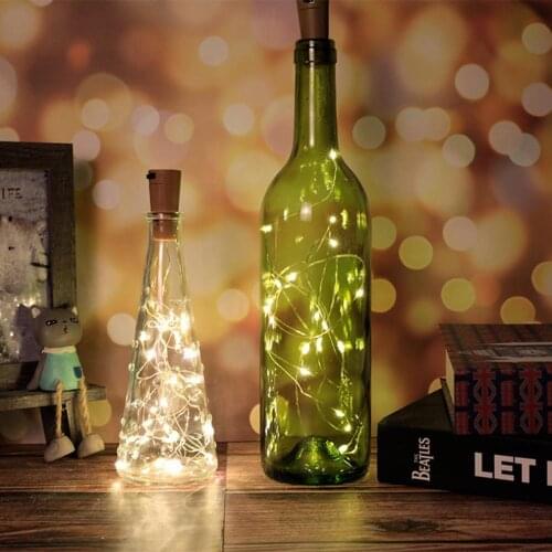 Wine Bottle Stopper with Cork LED Lights String 1/2/3m Copper Wire DIY LED String Light for Party Birthday Christmas Bar Decor