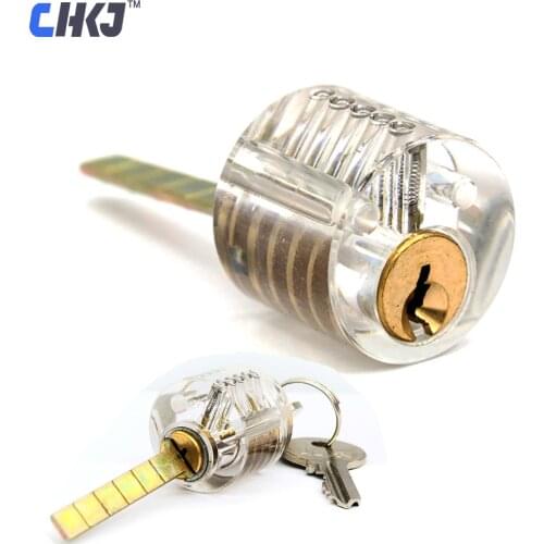 CHKJ Transparent Visible Pick Cutaway Mini Practice View Padlock Lock Training Skill For Locksmith Tools Supplies Hardware