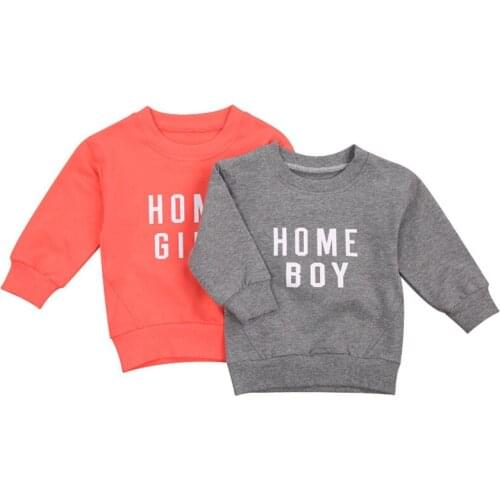 Toddler Kids Boys Girls Pullover Letter Print Sweatshirts Tops Spring Autumn Newborn Infant Casual Sweatshirt Outfits