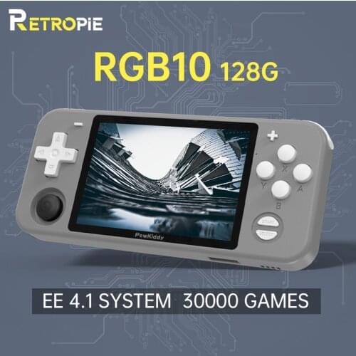 RETROPIE RGB10 Handheld Game Players Max Game Consle 3.5 Inch IPS Screen 128G 30000 Games Childrens Gifts RK3326 PS1 3D Games