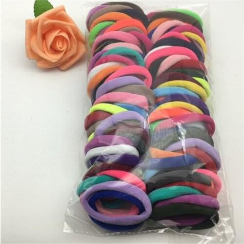 50 Pcs/Lot Black White Colorful Ponytail Holders Coffee Rubber Band Ties Gum Elastic Hair Bands For Girl Women Hair Accessories