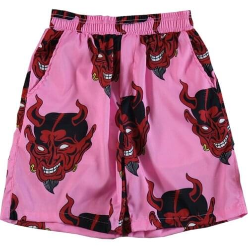 Devil Full Printed Shorts Men Streetwear Elastic Waist Summer Shorts Men Beach Casual Sports Brand Short Pants Fitness Pants