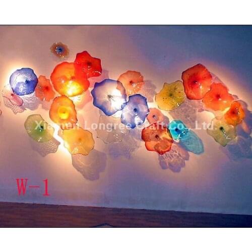 Modern Livingroom Decor Hand Blown Glass Art Chihuly Wall Plate