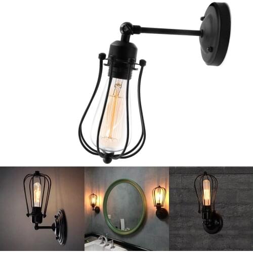 Village Retro Industrial Style E27 Iron Wall Lamp Indoor Decor Lighting for Loft Bar Restaurant Corridor Bedroom AC110V 220V