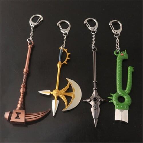 Takerlama The Seven Deadly Sins Meliodas Dragon Handle Broken Sword Keychain Nanatsu no Taizai Cosplay Weapon Model Anime Gift