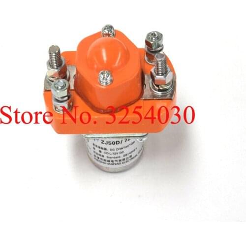 Superior Domestic Orange 72V 50A DC Contactor ZJ50D for Electric Tourist Coach or Sightseeing Car Electric Pallet Trucks