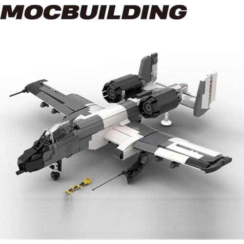 MOC military fighter A-10 supersonic air force weapon aircraft building block assembly model Kids DIY brick toy birthday gifts
