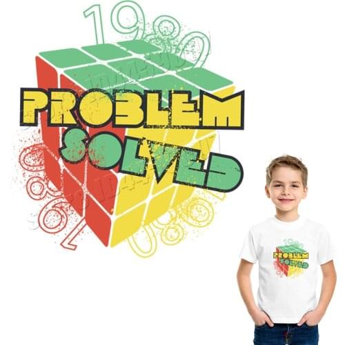 Magic Cube Sticker For T-Shirts Washable Firm DIY Creative 3D Parches For Clothing Applique Heat Transfer Patches