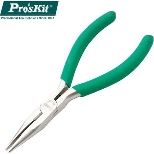 100% Original ProsKit 1PK-036S Needle Nose Pliers Titanium Steel Needle Anti-skid Handle Long Nose Pliers Cutter Cutting