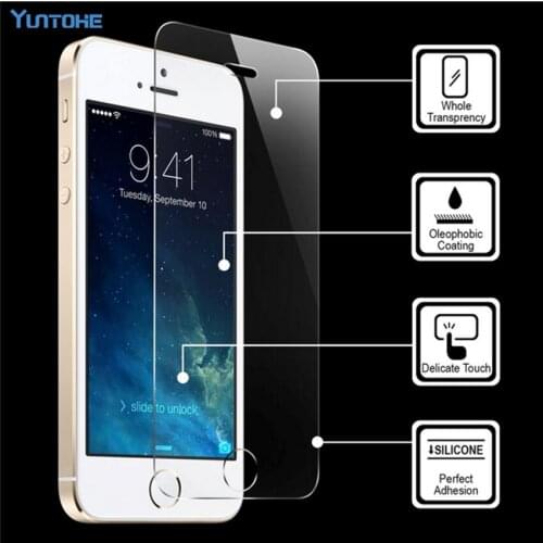 200pcs HD Clear Ultra Thin Rounded Edge 2.5D High Quality Tempered Glass Screen Protector For iPhone 5 5s 5C SE Protective Film