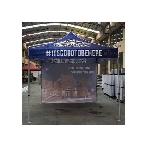 3m x 3m Aluminum Frame Folding Event Advetisement Party Gazebo Promotion Pop Up Canopy Garden Shade with Back Wall Printing