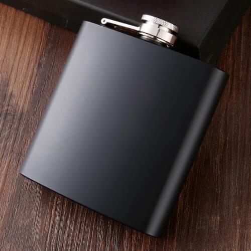 6oz Hip Flasks Leak Proof Stainless Steel Alcohol Hip Flasks Whiskey Wine Bottle Kits Alcohol Container Black Matte Gift Outdoor