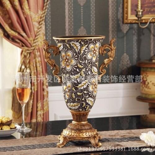 Antique vase Living room decorative vase new resin sculpture luxurious classic decorations