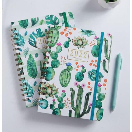 2022 Year A5 Notebook Planner Hardcover A5 Paper Memo Pad Note Book DIY English Daily Weekly Schedule Planner Notebook
