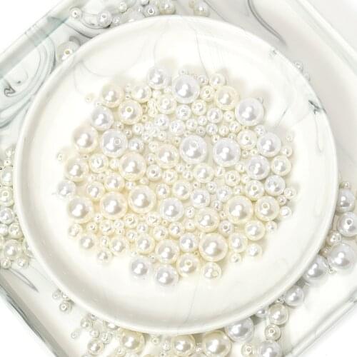 50-400pcs/lot Imitation Pearl Loose Beads With Hole For Needlework Jewelry Making DIY Pearl Necklace Bracelet Earring Components