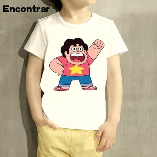 Kids Steven Universe Cartoon Design T Shirt Boys/Girls Great Casual Short Sleeve Tops Children Cute T-Shirt,HKP5054
